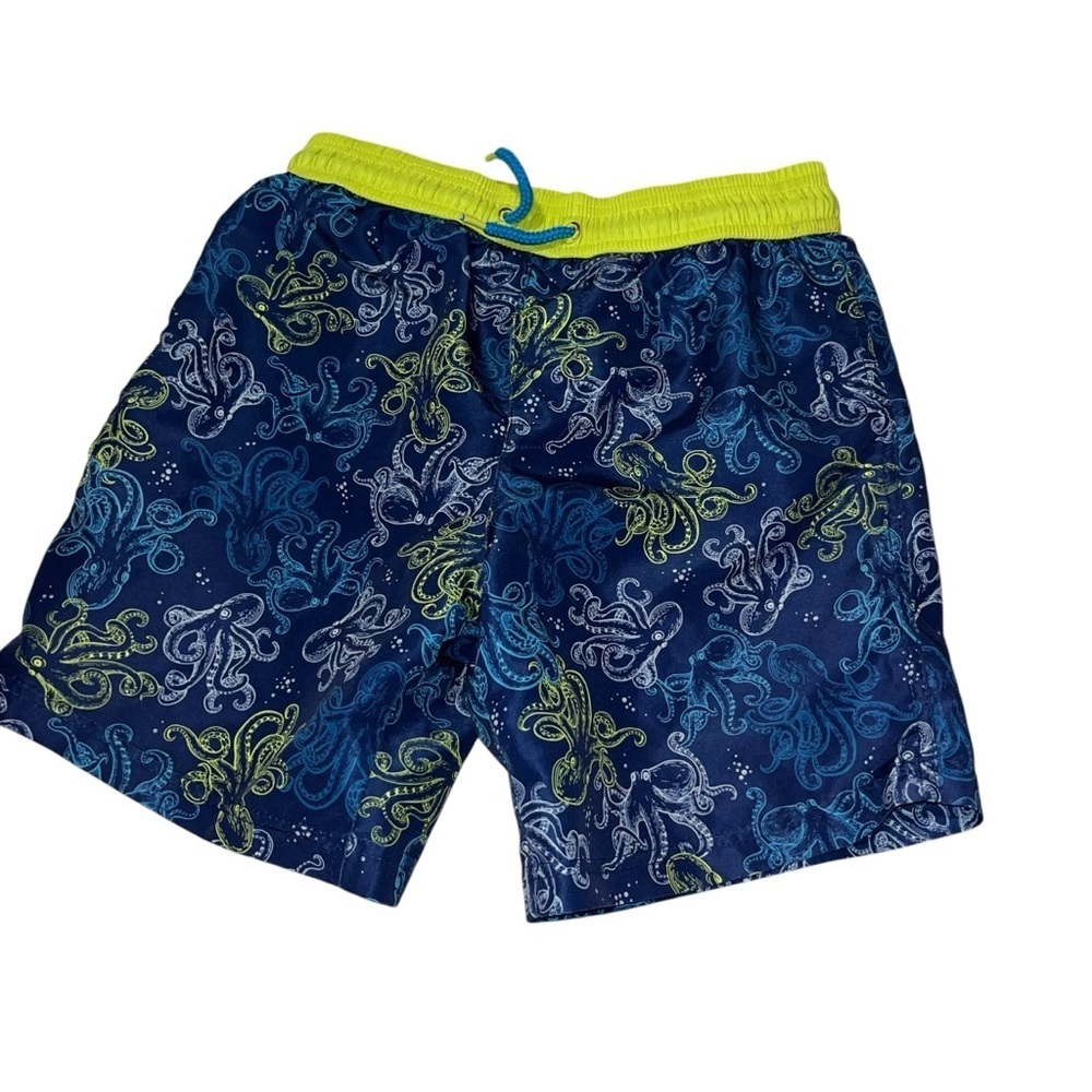 Panama Jack kids boys swim trunks Octopus blue green M 7 8 bathing suit swimsuit